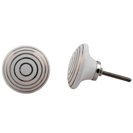 White Gold Line Flat Knob